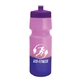 aerial view a violet lid & pink/violet bottle 24 oz cool color changing sports bottle, image 1 of 2