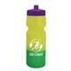 aerial view a violet lid & yellow/green bottle 24 oz cool color changing sports bottle, image 1 of 2