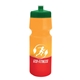 aerial view a green lid & orange/red bottle 24 oz cool color changing sports bottle, image 1 of 2