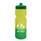aerial view a green lid & yellow/green bottle 24 oz cool color changing sports bottle, image 1 of 2