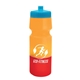 aerial view a cyan lid & orange/red bottle 24 oz cool color changing sports bottle, image 1 of 2