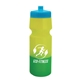 aerial view a cyan lid & yellow/green bottle 24 oz cool color changing sports bottle, image 1 of 2