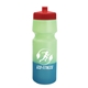 aerial view a red lid & green/blue bottle 24 oz cool color changing sports bottle, image 1 of 2