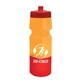 aerial view a red lid & orange/red bottle 24 oz cool color changing sports bottle, image 1 of 2