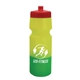aerial view a red lid & yellow/green bottle 24 oz cool color changing sports bottle, image 1 of 2