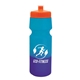aerial view a orange lid & blue/violet bottle 24 oz cool color changing sports bottle, image 1 of 2
