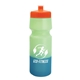 aerial view a orange lid & green/blue bottle 24 oz cool color changing sports bottle, image 1 of 2