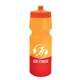 aerial view a orange lid & orange/red bottle 24 oz cool color changing sports bottle, image 1 of 2
