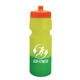 aerial view a orange lid & yellow/green bottle 24 oz cool color changing sports bottle, image 1 of 2