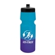 aerial view a black lid & blue/violet bottle 24 oz cool color changing sports bottle, image 1 of 2