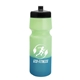 aerial view a black lid & green/blue bottle 24 oz cool color changing sports bottle, image 1 of 2