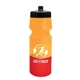 aerial view a black lid & orange/red bottle 24 oz cool color changing sports bottle, image 1 of 2