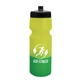 aerial view a black lid & yellow/green bottle 24 oz cool color changing sports bottle, image 1 of 2
