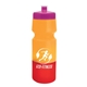 aerial view a hot pink lid & orange/red bottle 24 oz cool color changing sports bottle, image 1 of 2