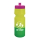 aerial view a hot pink lid & yellow/green bottle 24 oz cool color changing sports bottle, image 1 of 2