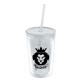 a clear bottle & frost lid & frost straw 16 oz double - wall insulated transparent tumbler