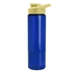 a pastel yellow lid & translucent blue bottle wave tritan(r) bottle with drink - thru lid - 24 oz
