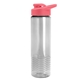 a salmon lid & clear bottle wave tritan(r) bottle with drink - thru lid - 24 oz