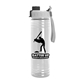 aerial view a gray/black lid & clear bottle slim fit bottle with quick - snap lid - 24 oz, image 1 of 2