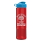 a cyan lid & translucent red bottle garyline(r) wave tritan(r) bottle with flip lid - 24 oz