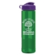 a violet lid & translucent green bottle garyline(r) wave tritan(r) bottle with flip lid - 24 oz