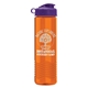 a violet lid & translucent orange bottle garyline(r) wave tritan(r) bottle with flip lid - 24 oz
