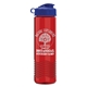 a reflex blue lid & translucent red bottle garyline(r) wave tritan(r) bottle with flip lid - 24 oz