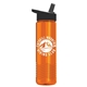 a black lid & translucent orange bottle wave tritan(r) bottle with flip - straw lid - 24 oz