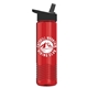a black lid & translucent red bottle wave tritan(r) bottle with flip - straw lid - 24 oz