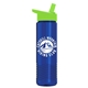 a lime green lid & translucent blue bottle wave tritan(r) bottle with flip - straw lid - 24 oz