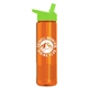 a lime green lid & translucent orange bottle wave tritan(r) bottle with flip - straw lid - 24 oz