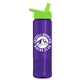 a lime green lid & translucent violet bottle wave tritan(r) bottle with flip - straw lid - 24 oz
