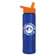 a orange lid & translucent blue bottle wave tritan(r) bottle with flip - straw lid - 24 oz