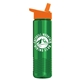 a orange lid & translucent green bottle wave tritan(r) bottle with flip - straw lid - 24 oz