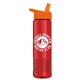 a orange lid & translucent red bottle wave tritan(r) bottle with flip - straw lid - 24 oz
