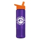 a orange lid & translucent violet bottle wave tritan(r) bottle with flip - straw lid - 24 oz