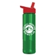 a red lid & translucent green bottle wave tritan(r) bottle with flip - straw lid - 24 oz