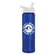 a white lid & translucent blue bottle wave tritan(r) bottle with flip - straw lid - 24 oz