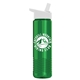 a white lid & translucent green bottle wave tritan(r) bottle with flip - straw lid - 24 oz