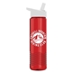 a white lid & translucent red bottle wave tritan(r) bottle with flip - straw lid - 24 oz
