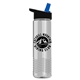 a black/blue lid & clear bottle wave tritan(r) bottle with flip - straw lid - 24 oz