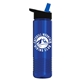 a black/blue lid & translucent blue bottle wave tritan(r) bottle with flip - straw lid - 24 oz