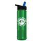 a black/blue lid & translucent green bottle wave tritan(r) bottle with flip - straw lid - 24 oz