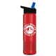 a black/blue lid & translucent red bottle wave tritan(r) bottle with flip - straw lid - 24 oz