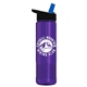 a black/blue lid & translucent violet bottle wave tritan(r) bottle with flip - straw lid - 24 oz