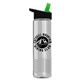 a black/green lid & clear bottle wave tritan(r) bottle with flip - straw lid - 24 oz