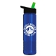 a black/green lid & translucent blue bottle wave tritan(r) bottle with flip - straw lid - 24 oz