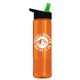 a black/green lid & translucent orange bottle wave tritan(r) bottle with flip - straw lid - 24 oz