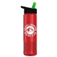 a black/green lid & translucent red bottle wave tritan(r) bottle with flip - straw lid - 24 oz
