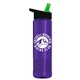 a black/green lid & translucent violet bottle wave tritan(r) bottle with flip - straw lid - 24 oz